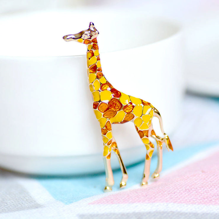 retro giraffe alloy unisex brooches