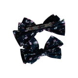 Black Hairbow with Floral Design, Hairclip