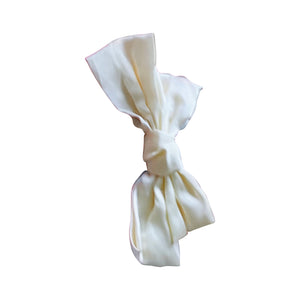 White  Satin Knotted Hairbow, Hairclip