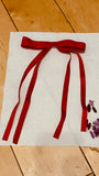 Red Hairbow Clip with Long Tail Tassel Ribbon