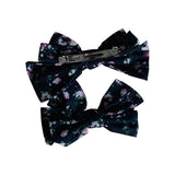 Black Hairbow with Floral Design, Hairclip