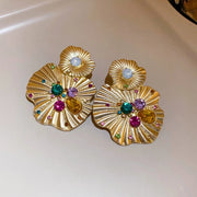 Vintage Flower alloy ear studs/earrings