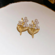 Vintage Flower alloy ear studs/earrings