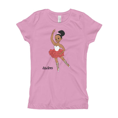 Nyasha Light Pink Girls short Sleeve Ballerina tshirt